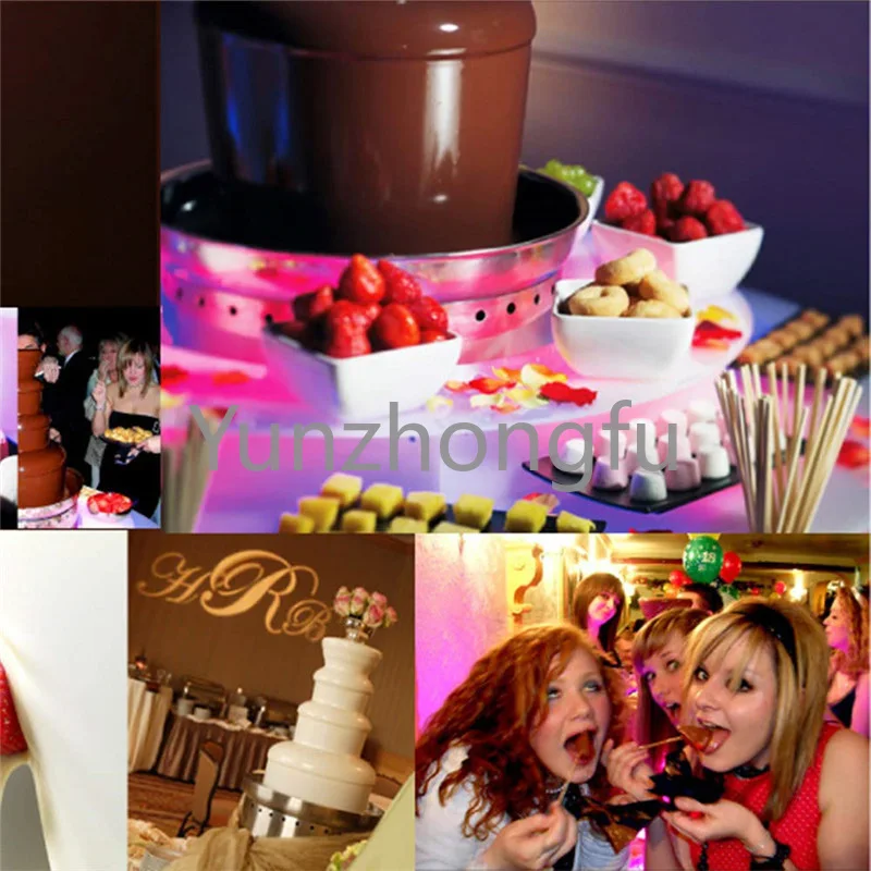 Three Layers Mini Chocolate Fountain Fondue Creative Chocolat Melt With Heating Machine DIY Melt Waterfall Pot Melting fuente de