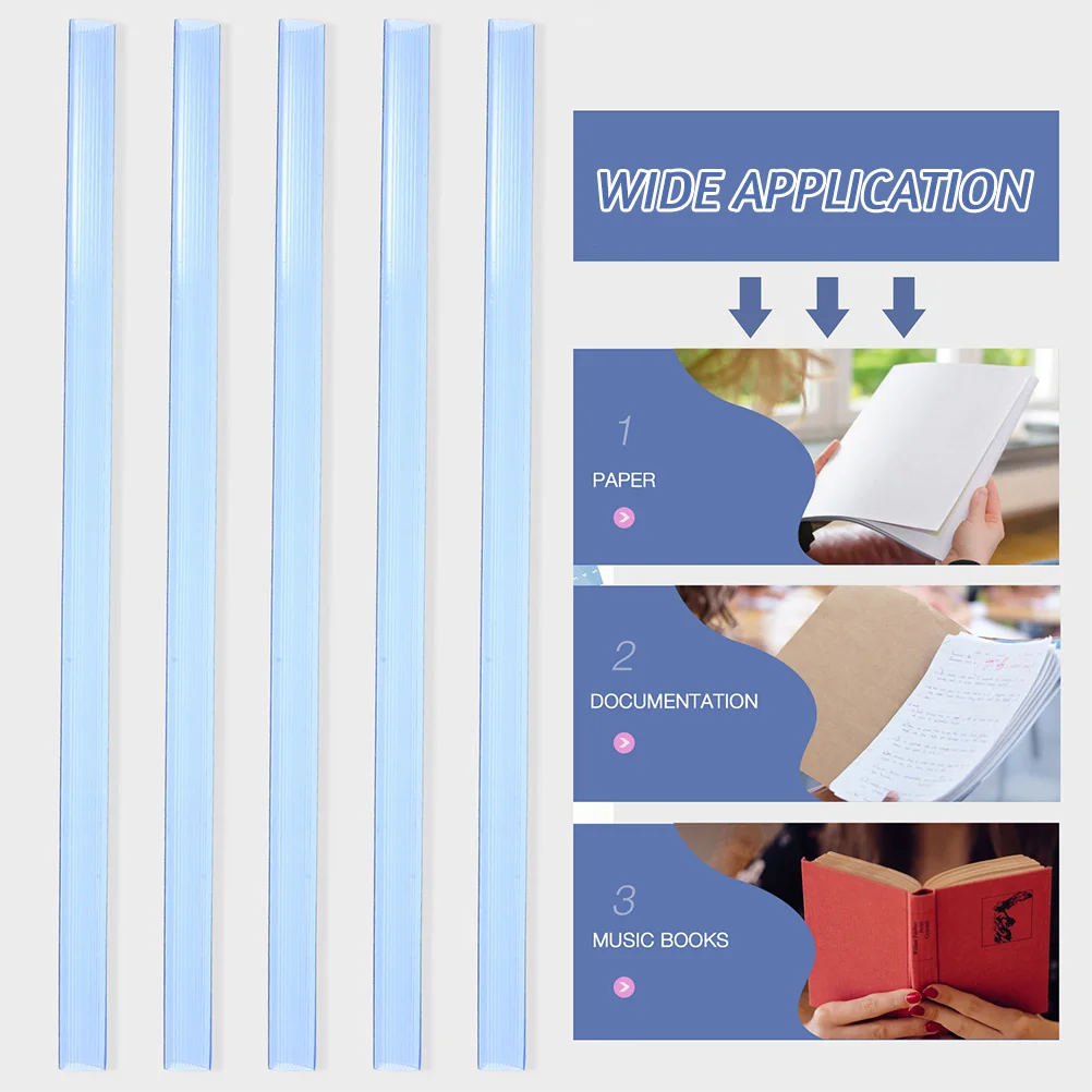 

10pcs Plastic Slide Binders Bookbinding Clips Abs Loose Leaf Binder Transparent Pull Rod Clips For Office
