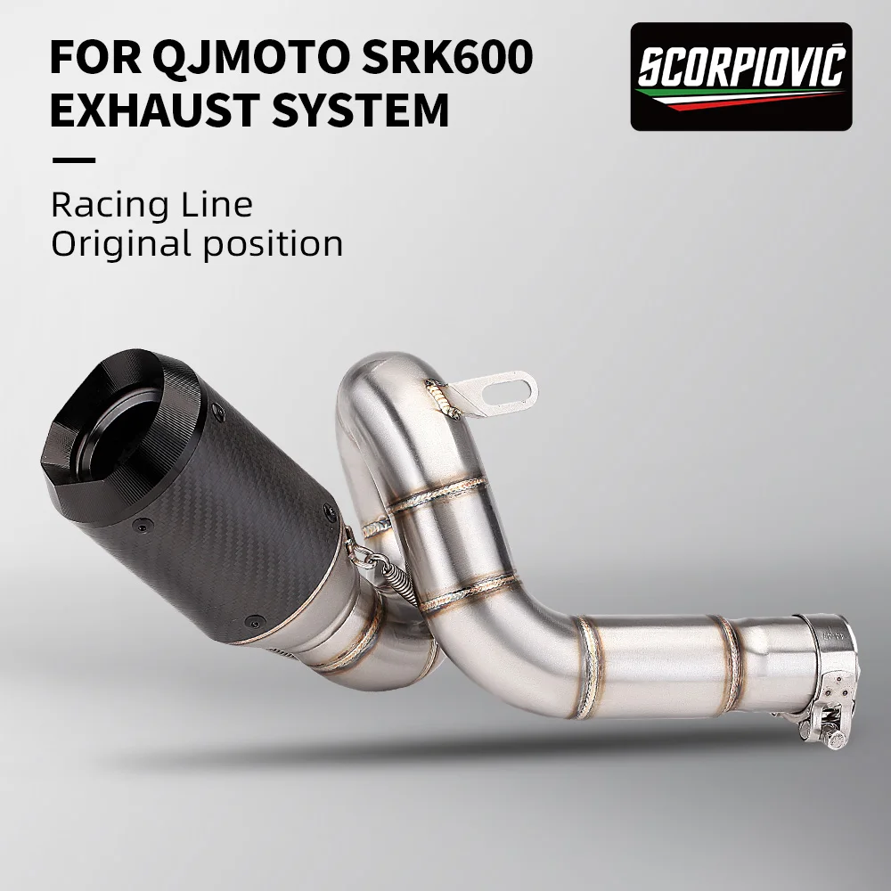 

Slip on Middle Link Pipe for QJMOTO SRK660 SRK 660 Roundabout Middle Connect 51MM Motorcycle Exhaust Muffler