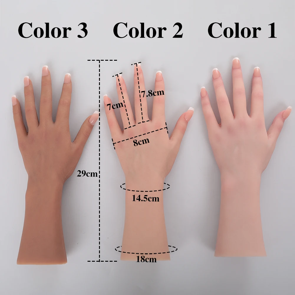 Dokier Realistic Silicone Material Female Hands Model Lifelike Silicone Female Hand Foot Mannequin for Hand Art Jewelry Display