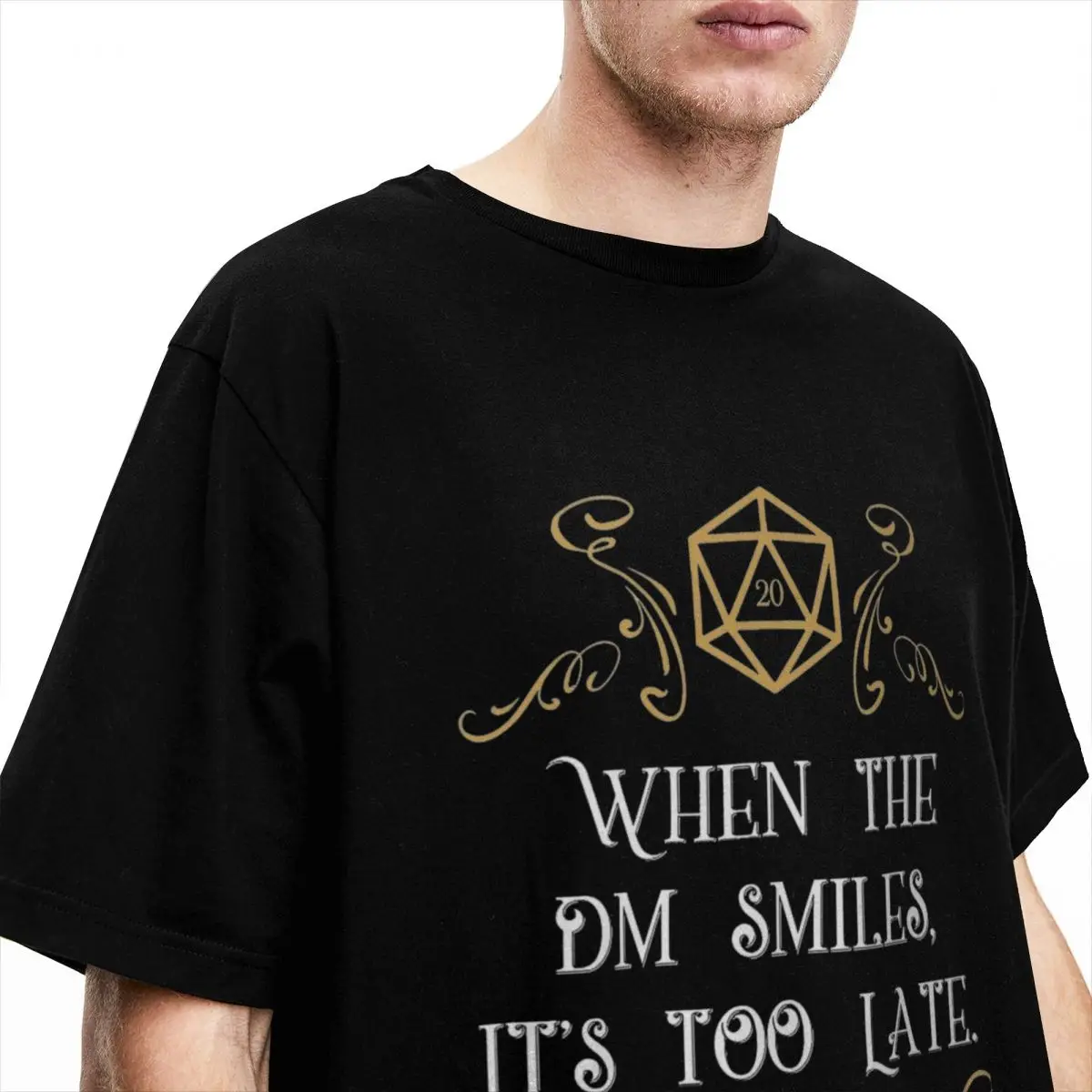 Men's When It's Too Late T Shirts 20 Sided Dice 100 Cotton Top Tees Short Sleeve T Shirt O Neck Cool Tee Shirt Plus Size