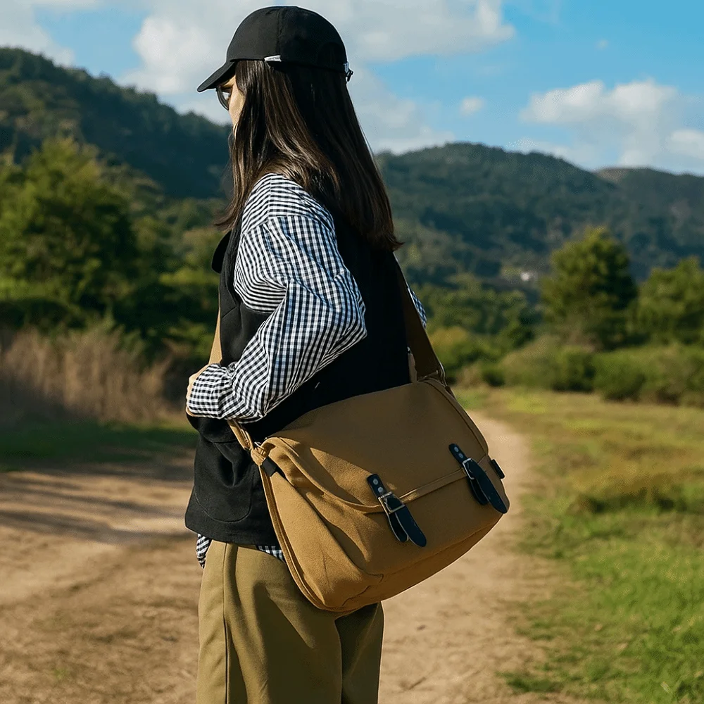 

Couples Style Vintage Shoulder Bag Japanese Style Fashion Canvas Bag College Style Casual Cross-body Bag Fashion Wear
