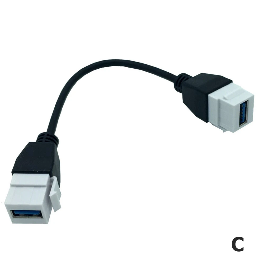 USB 3.0 Keystone Panel Mount Insert Adapter Cable for Wall Socket Face Plate Insert Wall Plate Outlet Panel Connector Cable