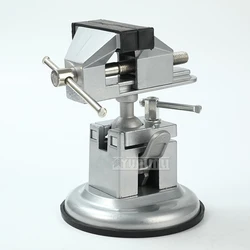 Mini Drill Press Vise Clamp with Suction Cup 360 Degree Rotation Table Bench Vice Table Vise DIY Sculpture Craft Carving Tool