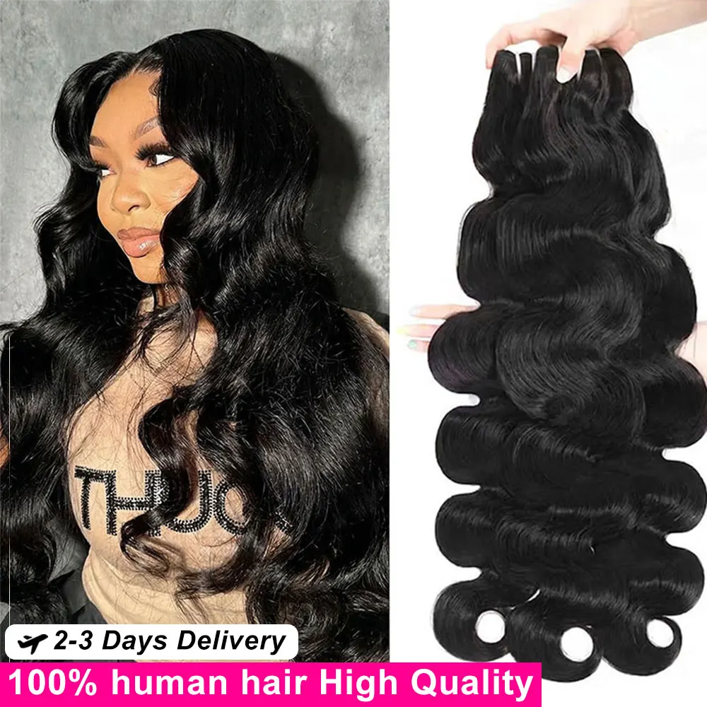 2 3 4 PCS 16A Body Wave Bundels 100% Echt Braziliaans Haar Natuurlijk Zwart Remy Weefsel Ruw Haar 30 32 Inch Pure Echt Haar Bundels Extensions