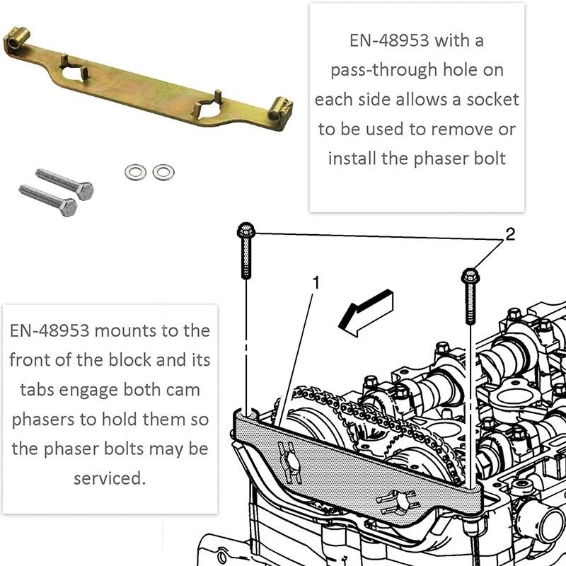 EN 48953 Cam Phaser Retainer/Camshaft Actuator Locking Tool For Buick Lacrosse 2010 Chevrolet Equinox 2010 GMC Terrain