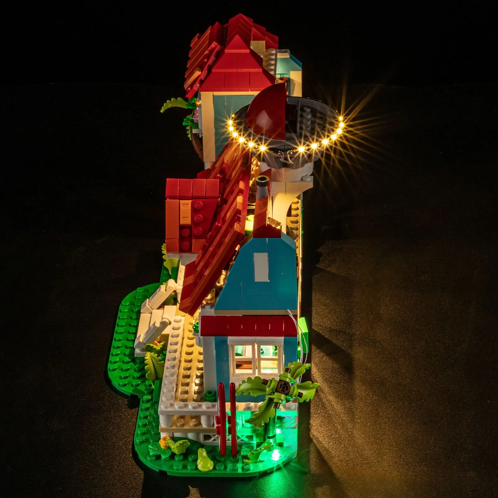 (Solo luz LED sin ladrillos) Casa de playa Lilos y Stitches 43268 Ideas (no incluye kits de bloques de construcción, juegos de modelos)
