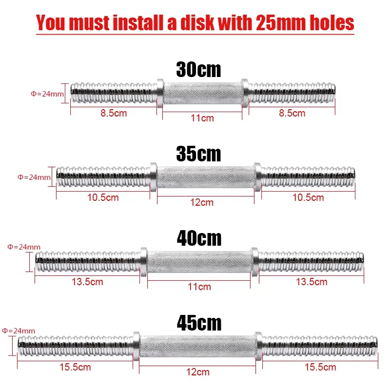 Mancuernas roscadas 25 mm para gimnasio en casa con abrazaderas - imagen 5