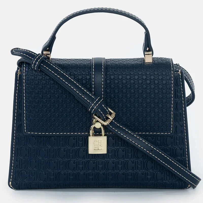 CHCH العلامة التجارية الفاخرة حقيبة حمل نسائية حساسة المدمجة مشبك طباعة قفل تصميم تنوعا بسيط بلون حقيبة كتف نسائية