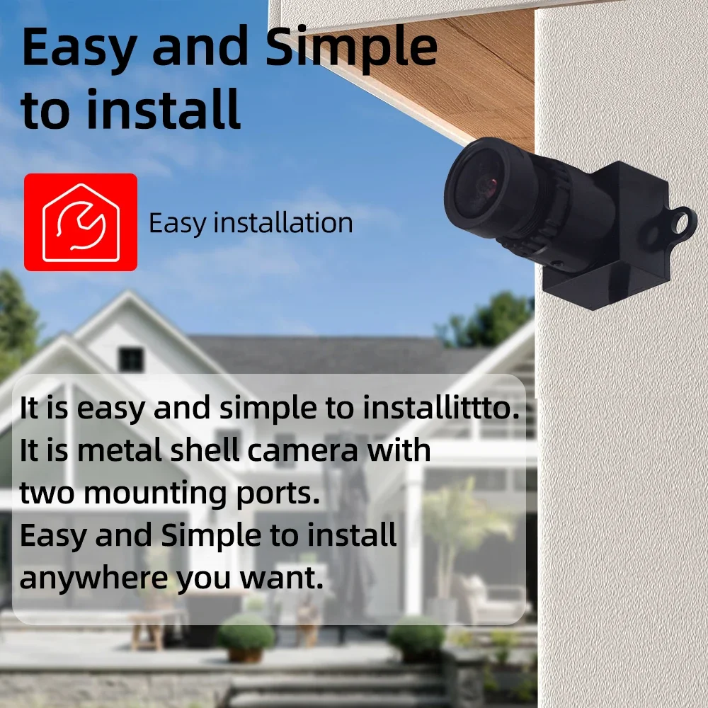 PEGATAH 2MP 1080P Mini AHD Security Camera with Black Light Full Color Night Vision Low-Lux Coaxial Wired DVR Surveillance Syste