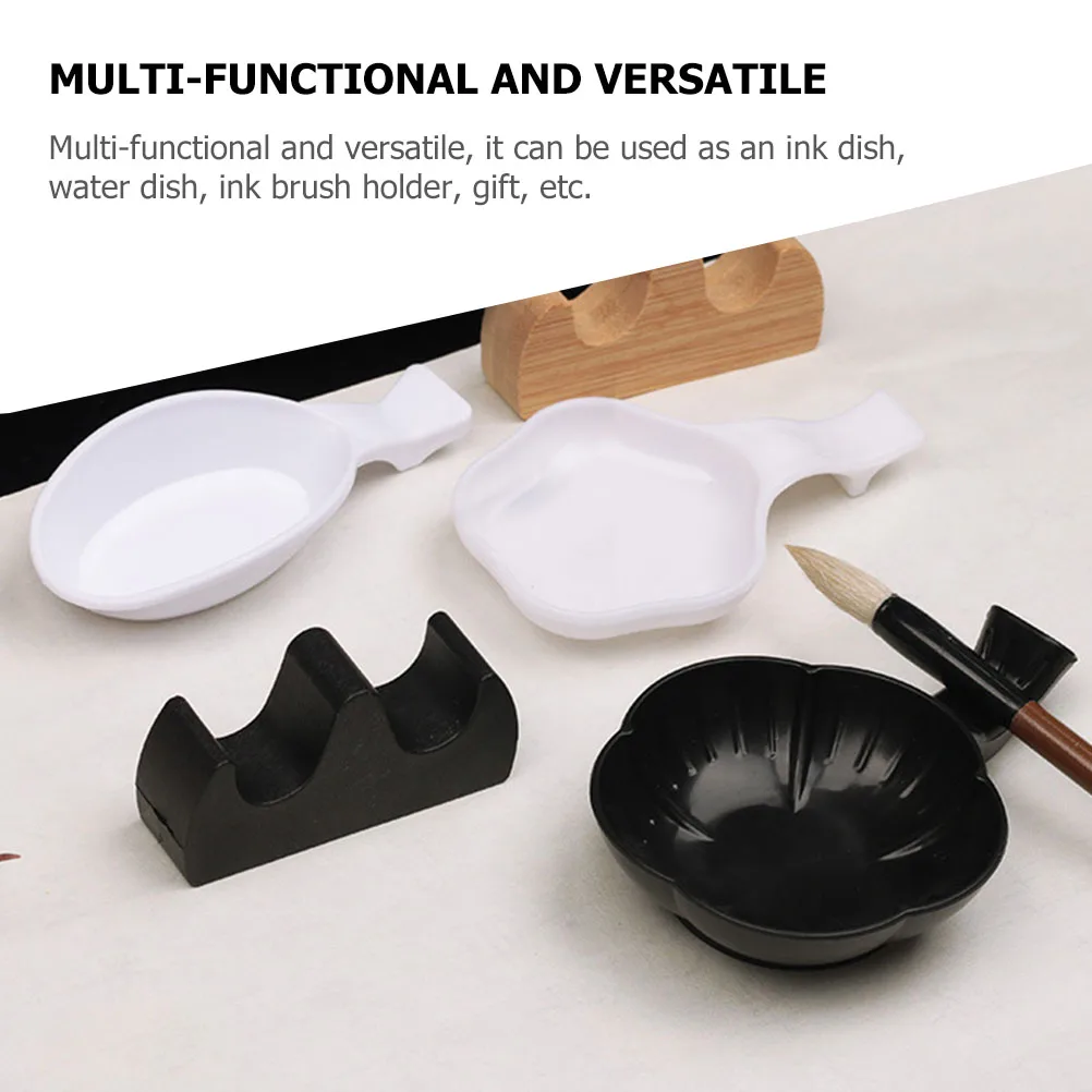 12 個多機能インク皿書道絵画ブラシホルダー耐久性のあるデスクトップアート文具ツール収納容器