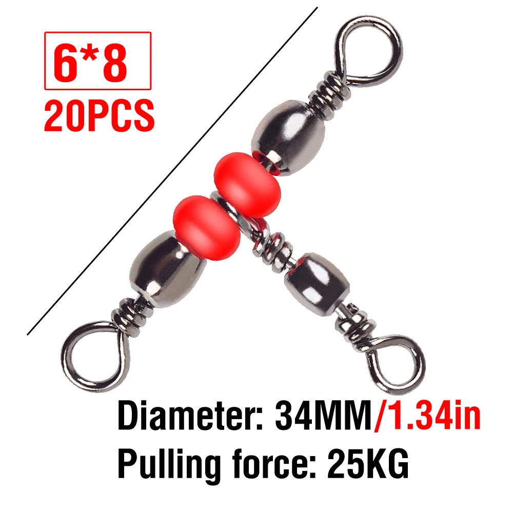 20Pcs 3 Weg Angelgerät Stecker Wirbel Angelgerät Kreuz Linie Barrel Wirbel Triple Wirbel Kreuz Linie Wirbel Für angeln