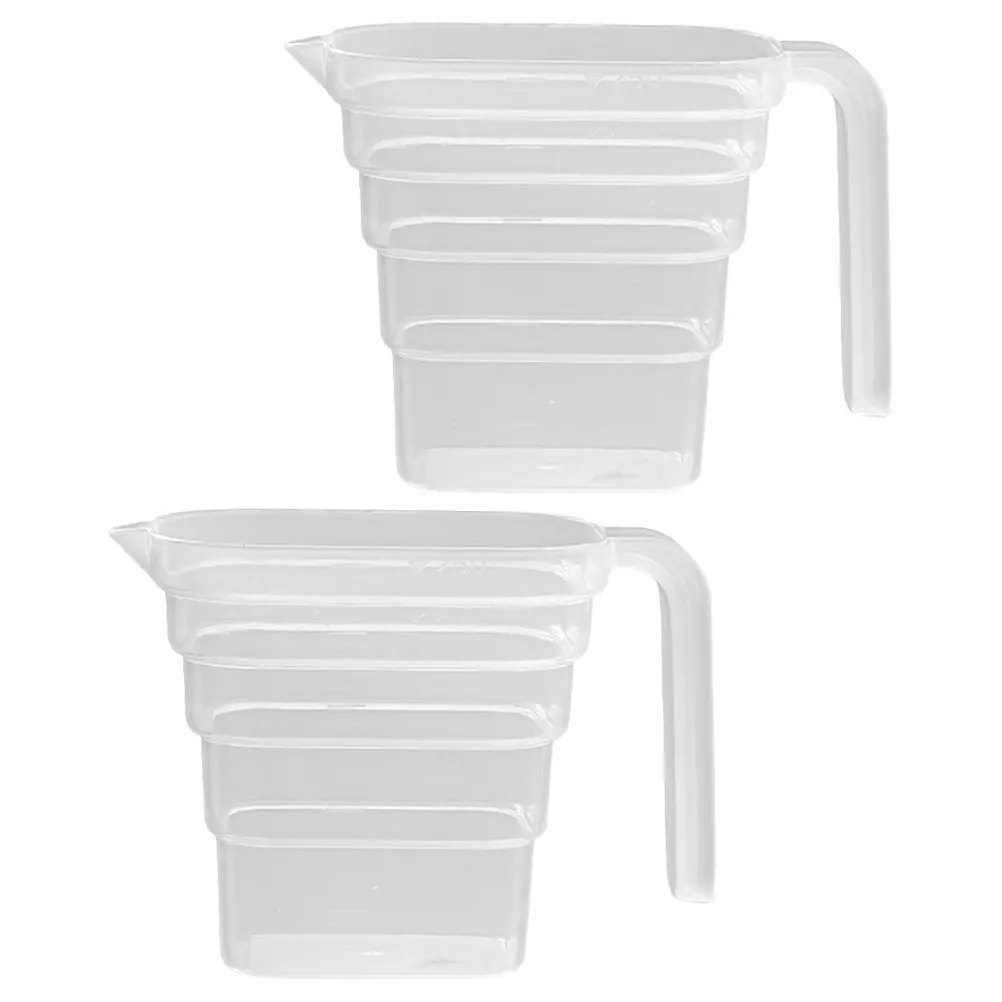 

2pcs Clear Measuring Cup With Scale Kitchen Baking Tools Plastic Graduated Mixing Cup For Milk Coffee Oil Flour Household Use