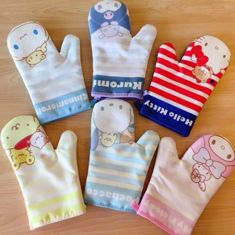 

Kawaii Cinnamoroll My Melody Kuromi Gloves Oven Anti Scald Gloves Cute Gloves For Household Chores