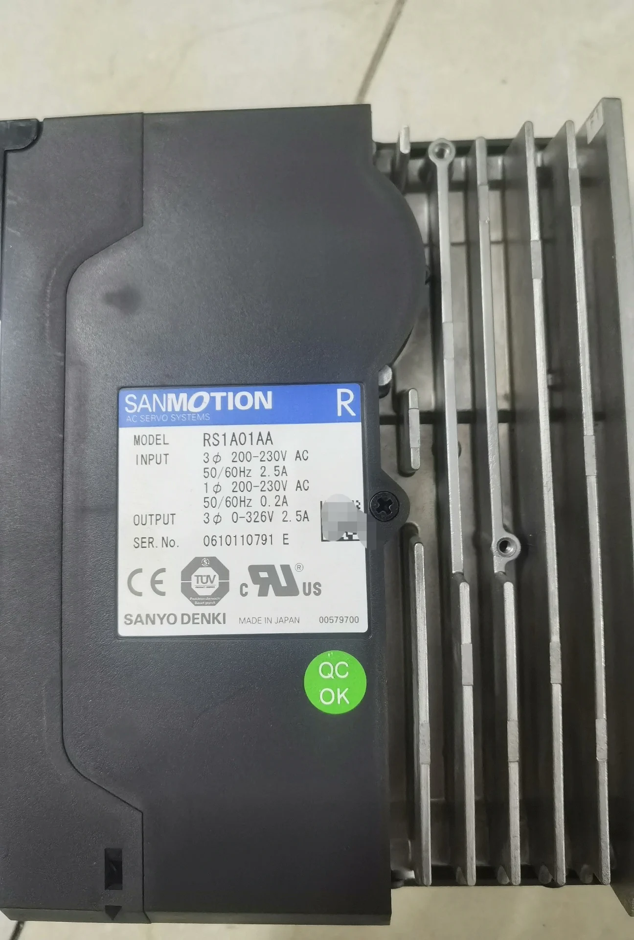 Movimentação e motor servo para Sanyo, RS1A01AA, P50B05010DXS50