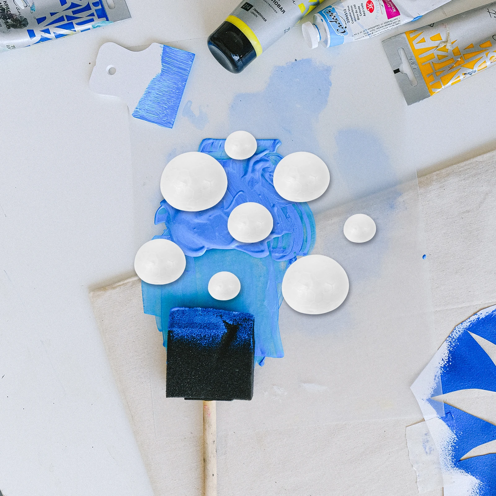 

150pcs Foam Balls Unpainted Semi- Diy Models Lightweight Decorative Ornaments For Party Festival Art Projects Diy