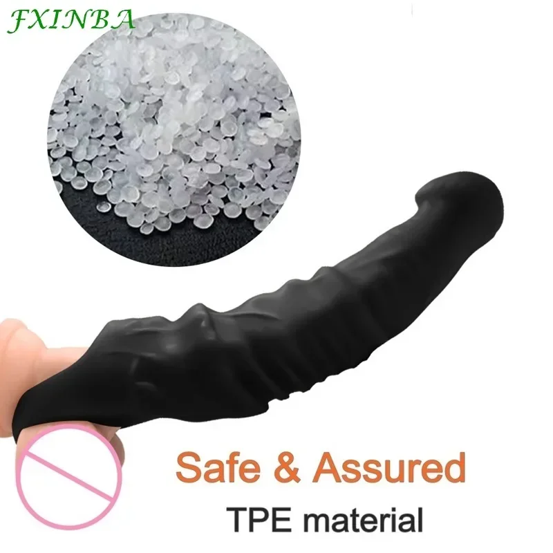 FXINBA جديد 24 سنتيمتر كبير القضيب كم موسع كبير لينة الكبار الجنس لعب للرجال الديك كم ديك المكبر الذكور قابلة لإعادة الاستخدام الواقي الذكري تأخير #4