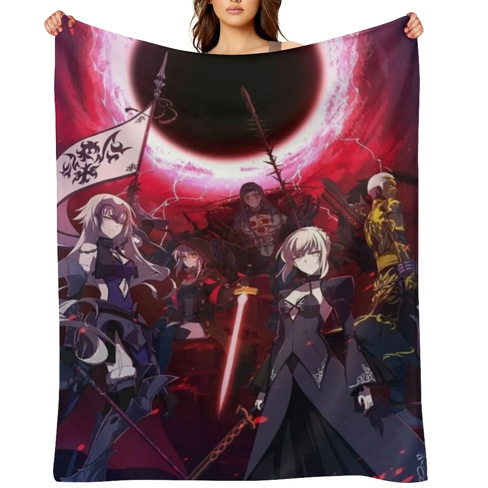 Fate Stay Night Anime Throw Blanket Soft Big bed plaid Blankets For Bed Softest Blankets