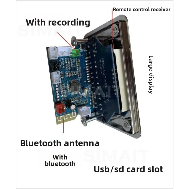 5V Power Supply Mp3-2207 Upgraded Version Card R ead er Decoder, Power Amplifier Tie Rod Audio U Disk Decoder Board