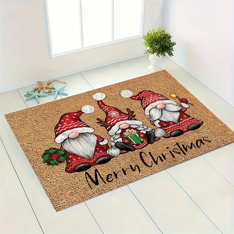 Festive Colorful Motif Floor Rug Decorative Non Slip Door Mat Versatile Accent For Gym Dance Studio Lounge Area