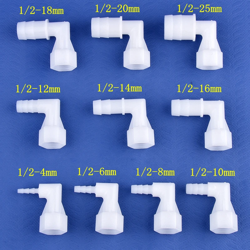 

5~200 Pcs 1/2'' Female Thread Pagoda Elbow Connectors 4~25mm Garden Irrigation L-shaped Water Pipe Joint Fish Tank Hose Adapter