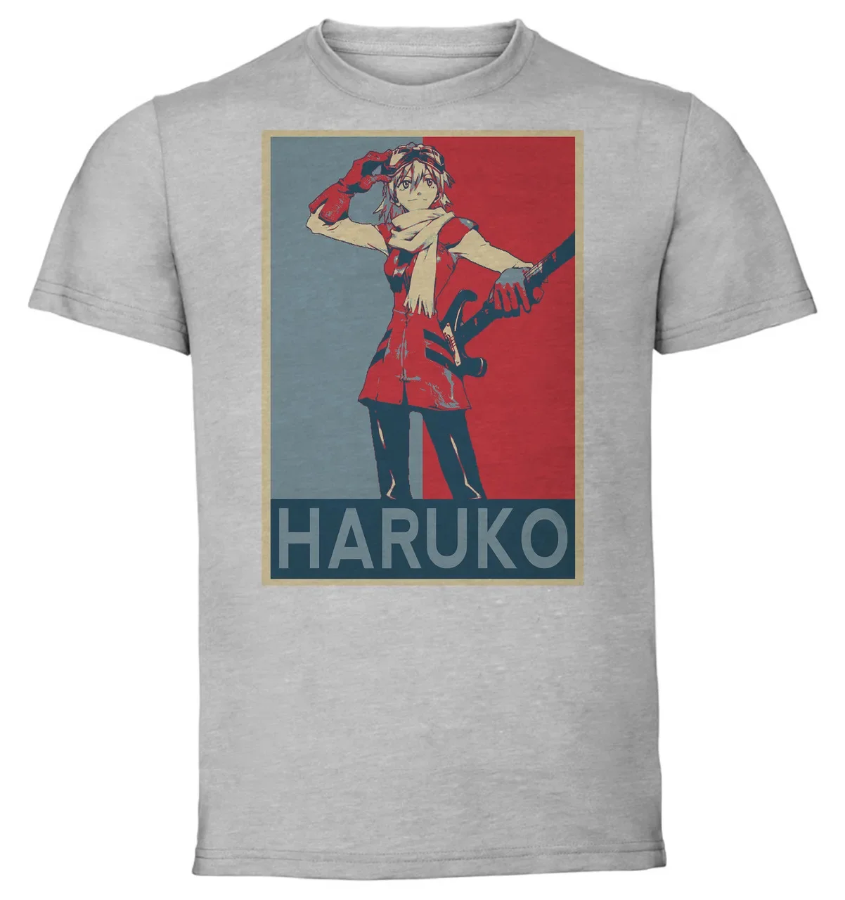 T-Shirt Unisex Grey Propaganda Flcl Haruko