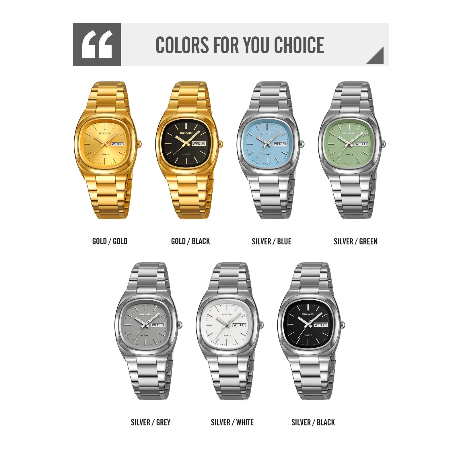 أزياء SKMEI 2420 عارضة BusinWomen ساعة اليد الساعات الصلب اللباس الفاخر #3