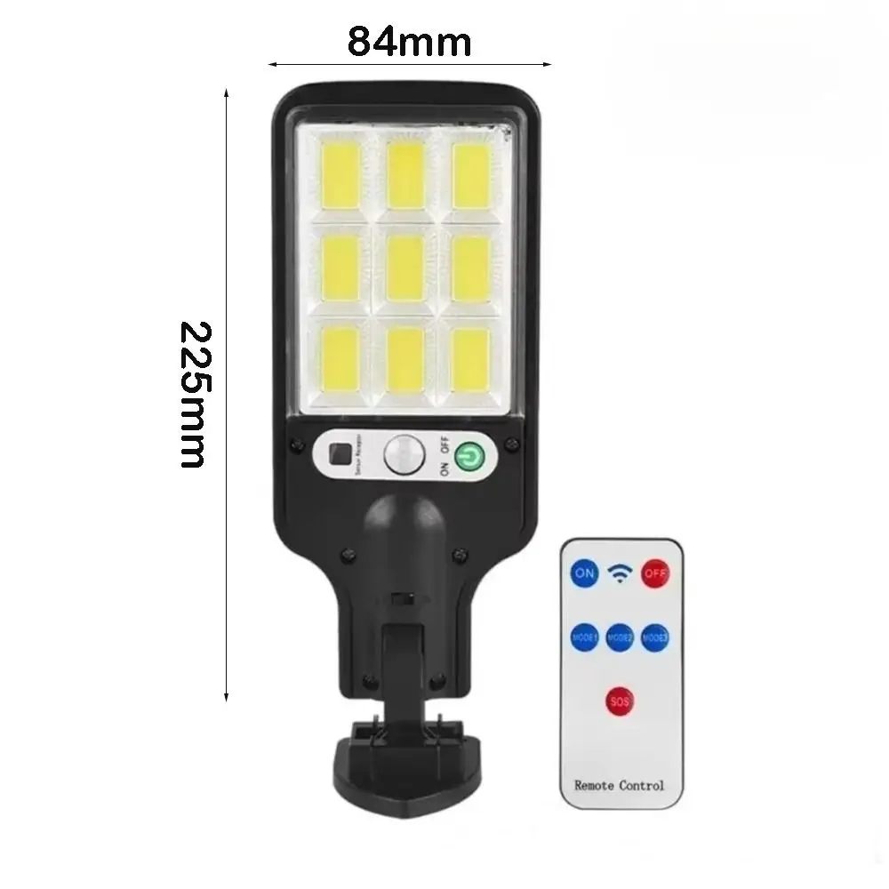 3 Light Modes Solar Street Lamp Waterproof COB Sensor Security Lighting Human Body Induction Remote Control Wall Lamp Yard