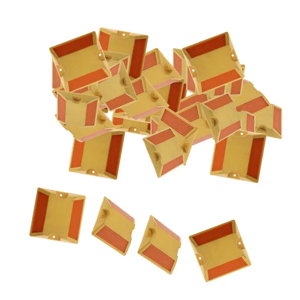 NEW Commercial Road Highway Pavement Marker Reflector , Yellow, 40Pcs