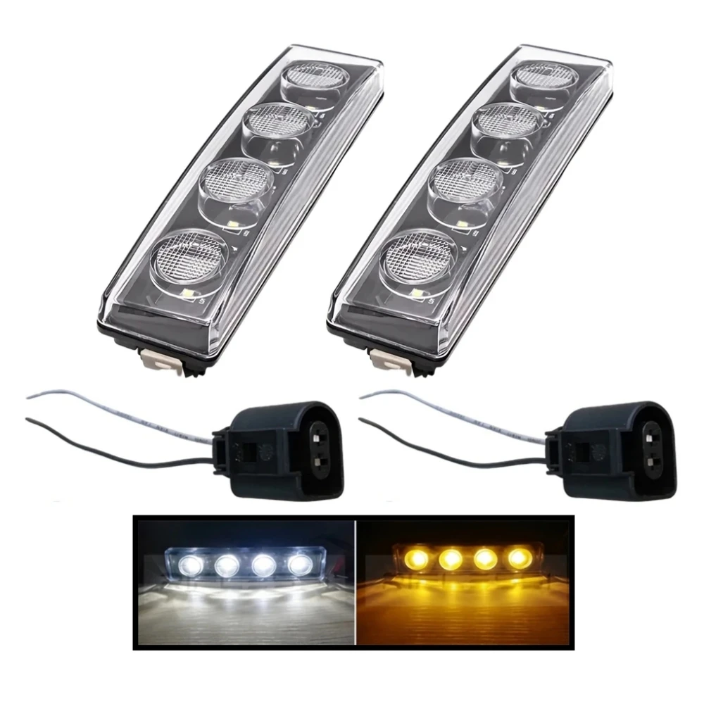 

2Pcs 24V LED Lights For Scania R450 R560 R730 P320 P360 P410 G440 Headlight With 2Pin Connector Wires Accessories Parts