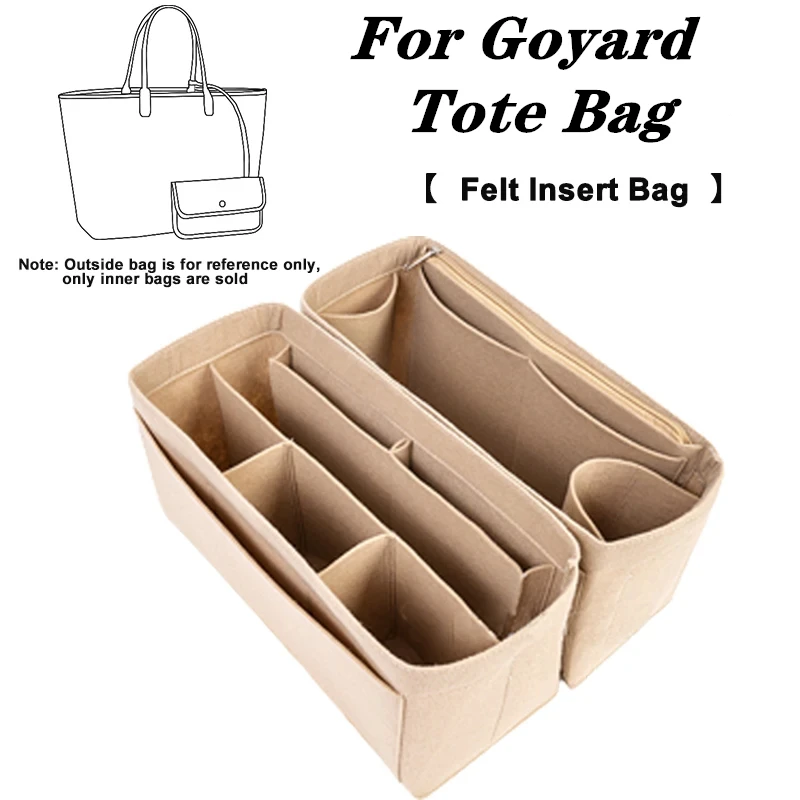 Goyard GM PM 미니 핸드백 토트백, 펠트 인서트 정리함, 여성용 핸드백 이너 지갑, 여행 화장품 라이너 백 