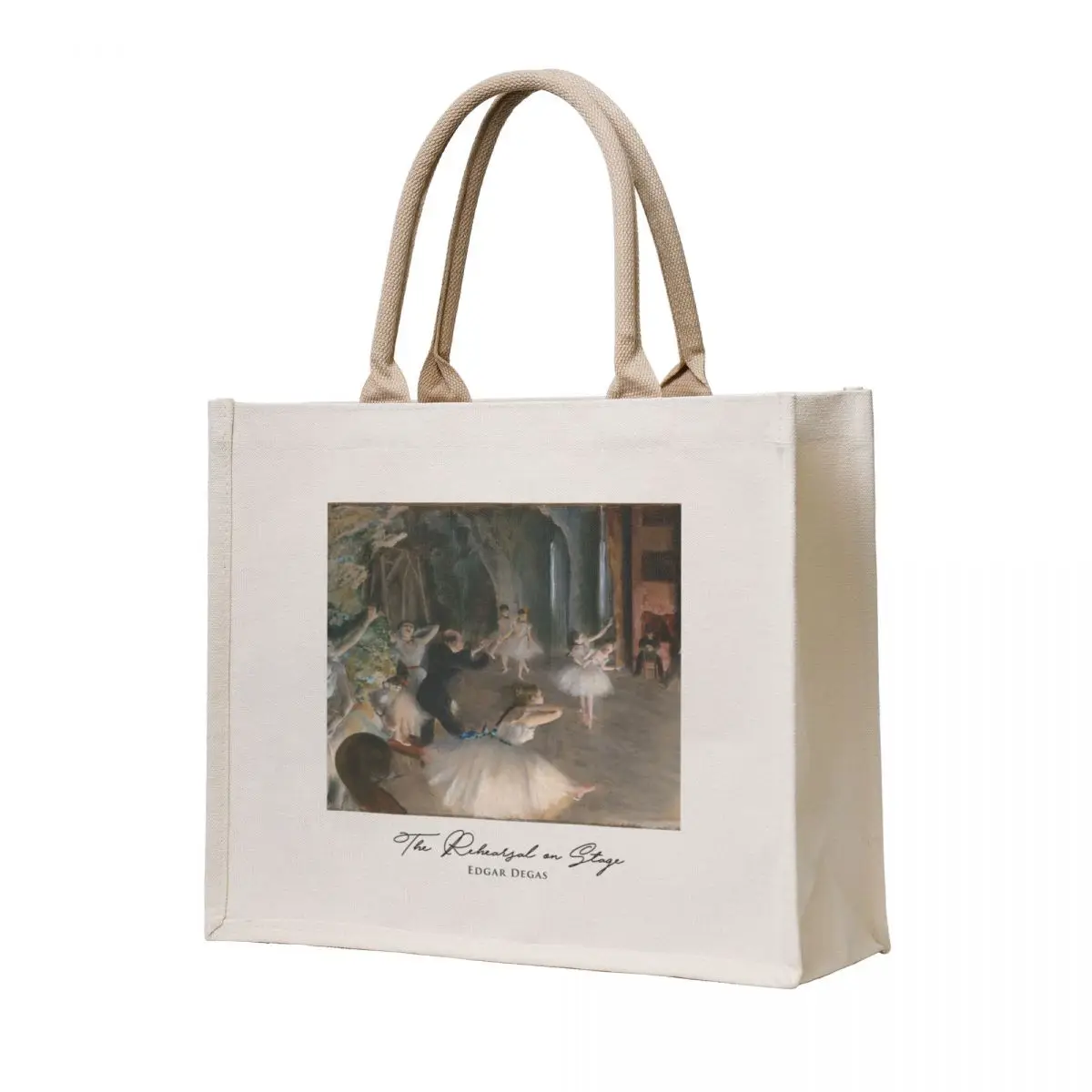 

Dancers: The Rehearsal on Stage by Degas 1874 Tote Bag personalized tote supermarket folding bag Canvas bag for women