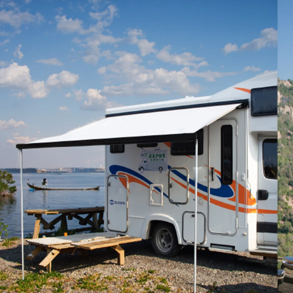 

Motorized Retractable Manual Waterproof Caravan Side Awning For Truck With Crank