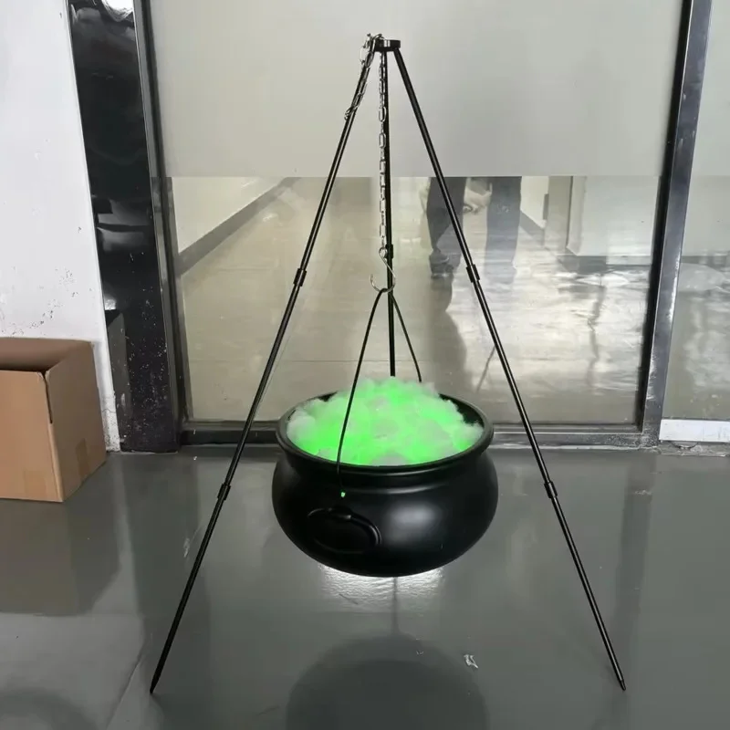 Ghost Halloween Halloween Witch Cauldron Party Decoration Witch Jar Tripod Ornament Halloween Bonfire Witch Jar Decoration Gifts