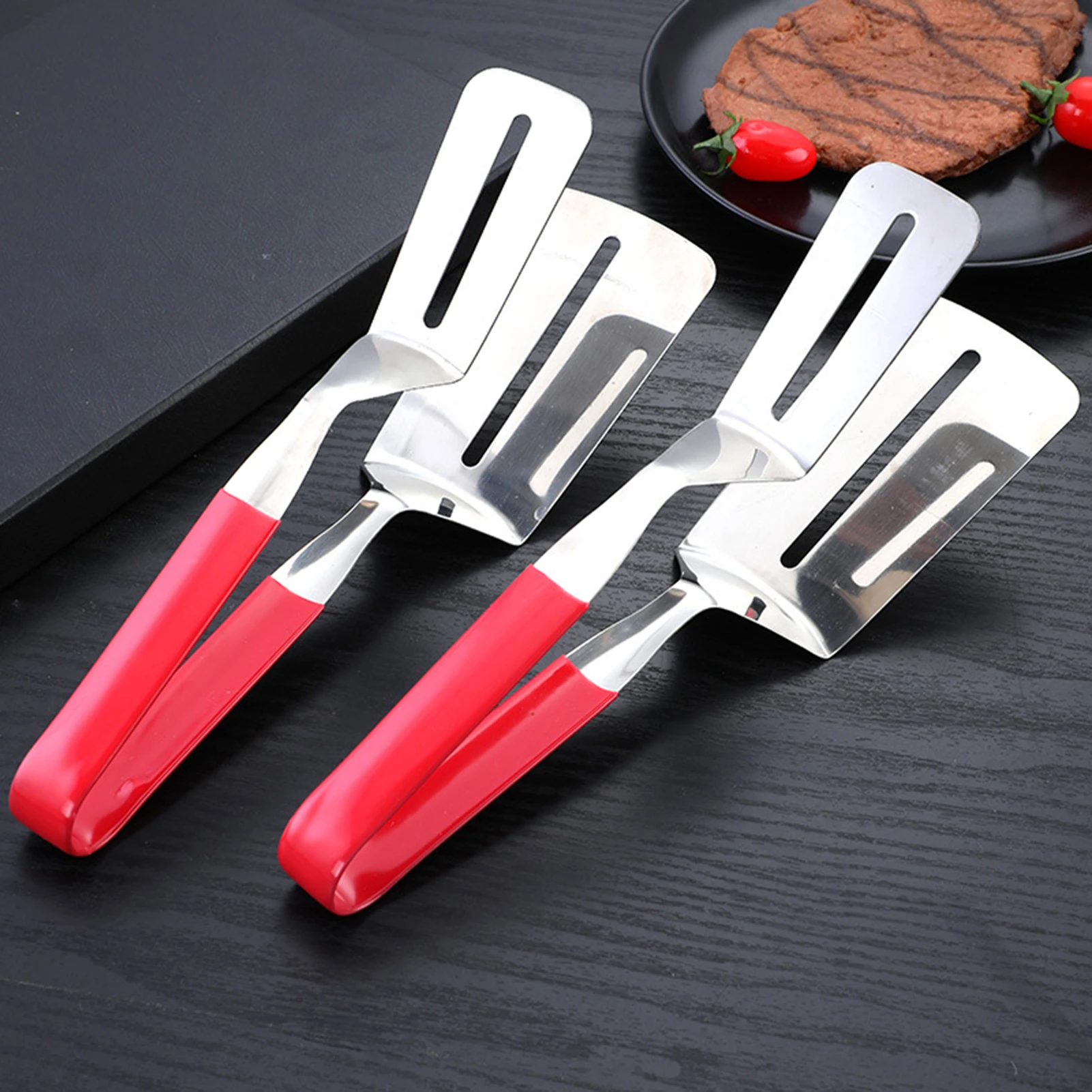 

Stainless Steel Multifunctional Fish And Steak Frying Clip Barbecue Grill Clamp Thickened Silicone Hand Guard Anti Scalding