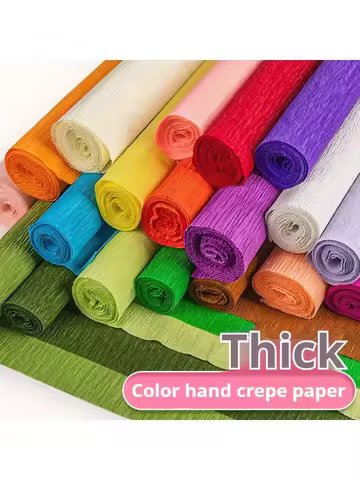 20 Colors 250x50cm Colored Handmade Crepe Paper Roll Origami Crinkled Crepe Paper Craft DIY Flower Home Decoration Wrapping Gift