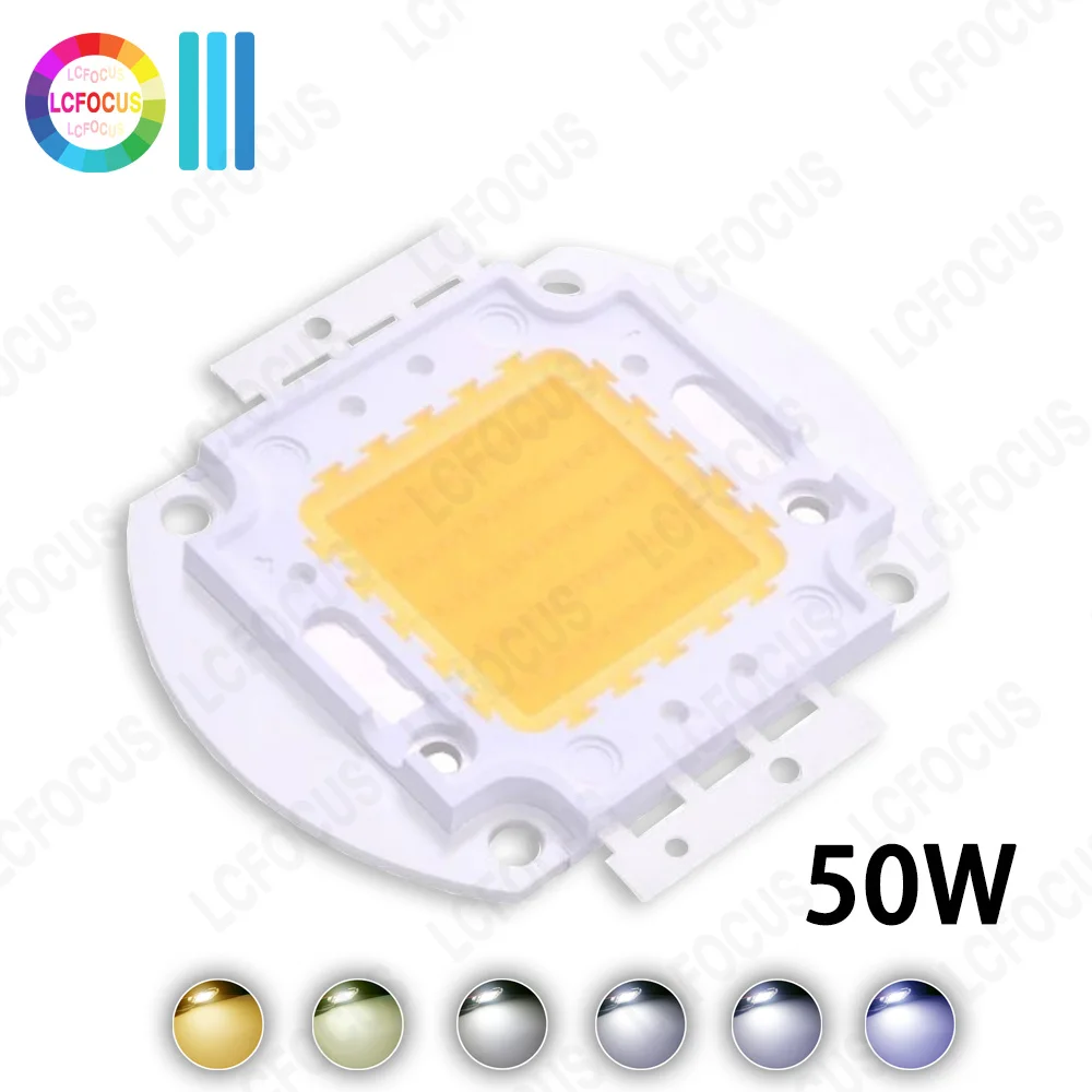 High Power 50W LED Chip Warm Natural Cool White 3000K 4000K 6000K 10000K 20000K 30000K COB For Baylight Spotlight Floodlight