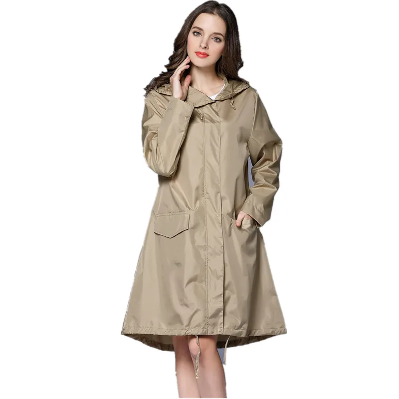 Hooded Raincoats for Men and Women Raincoats Ladies Rain Coat Breathable Long Portable Water-Repellent Raingear Jacket