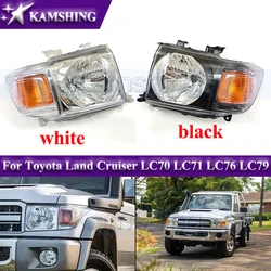Kamshing Front Bumper Headlight For Toyota Land Cruiser LC70 LC71 LC76 LC79 2007-2020 Headlamp Head Lamp Head Light