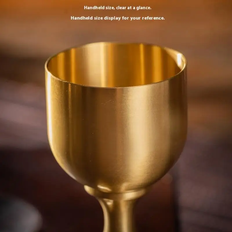 النحاس كأس للنبيذ كأس منضدية صغيرة طلقة النحاس الحرف الأحمر الأبيض النبيذ البوق النحاس الديكور لمطعم #5
