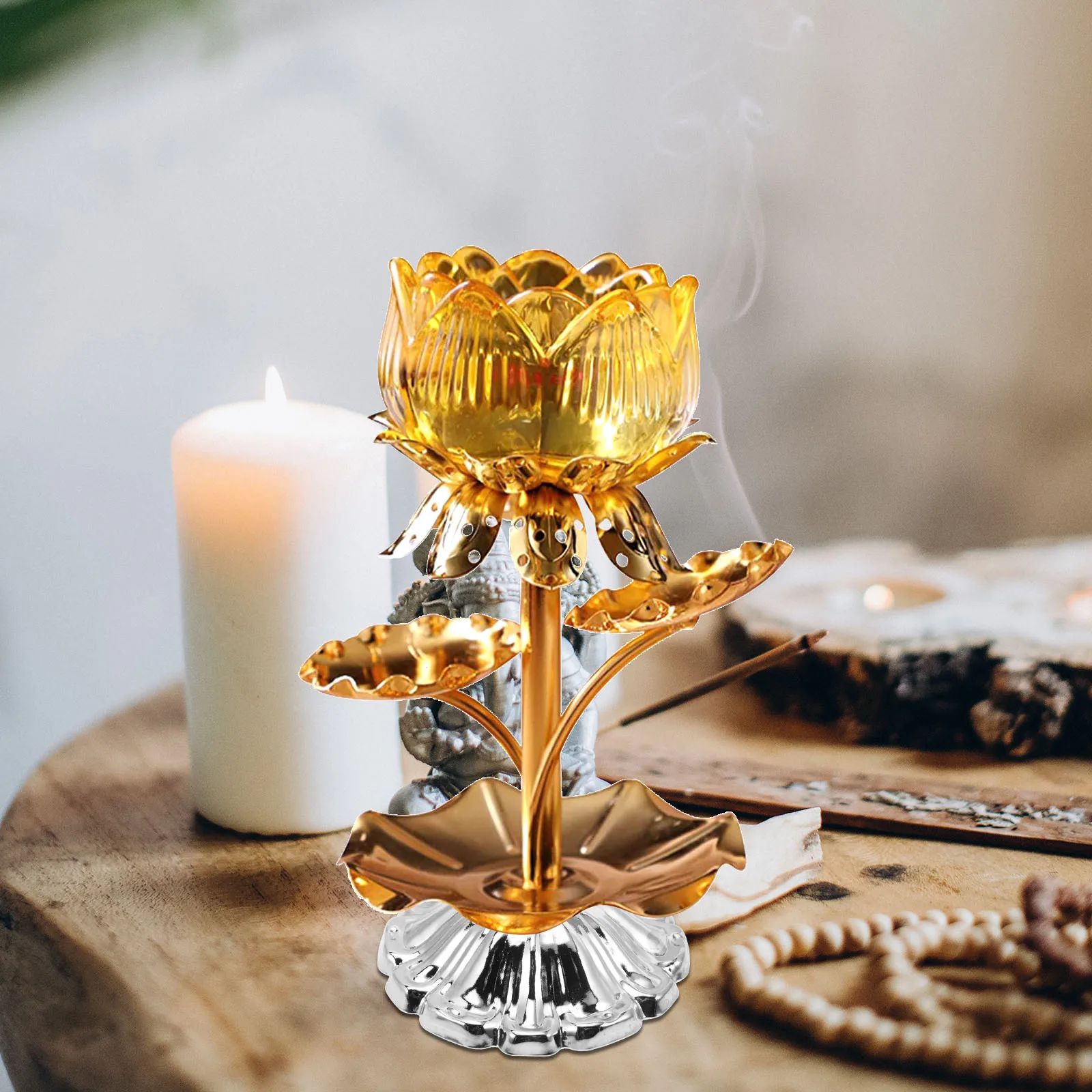 10 قطعة غطاء المصباح على شكل اللوتس استبدال زهرة معدنية تصميم الجدول مصباح طوقا لوحة إضاءة ديكورية المنزل