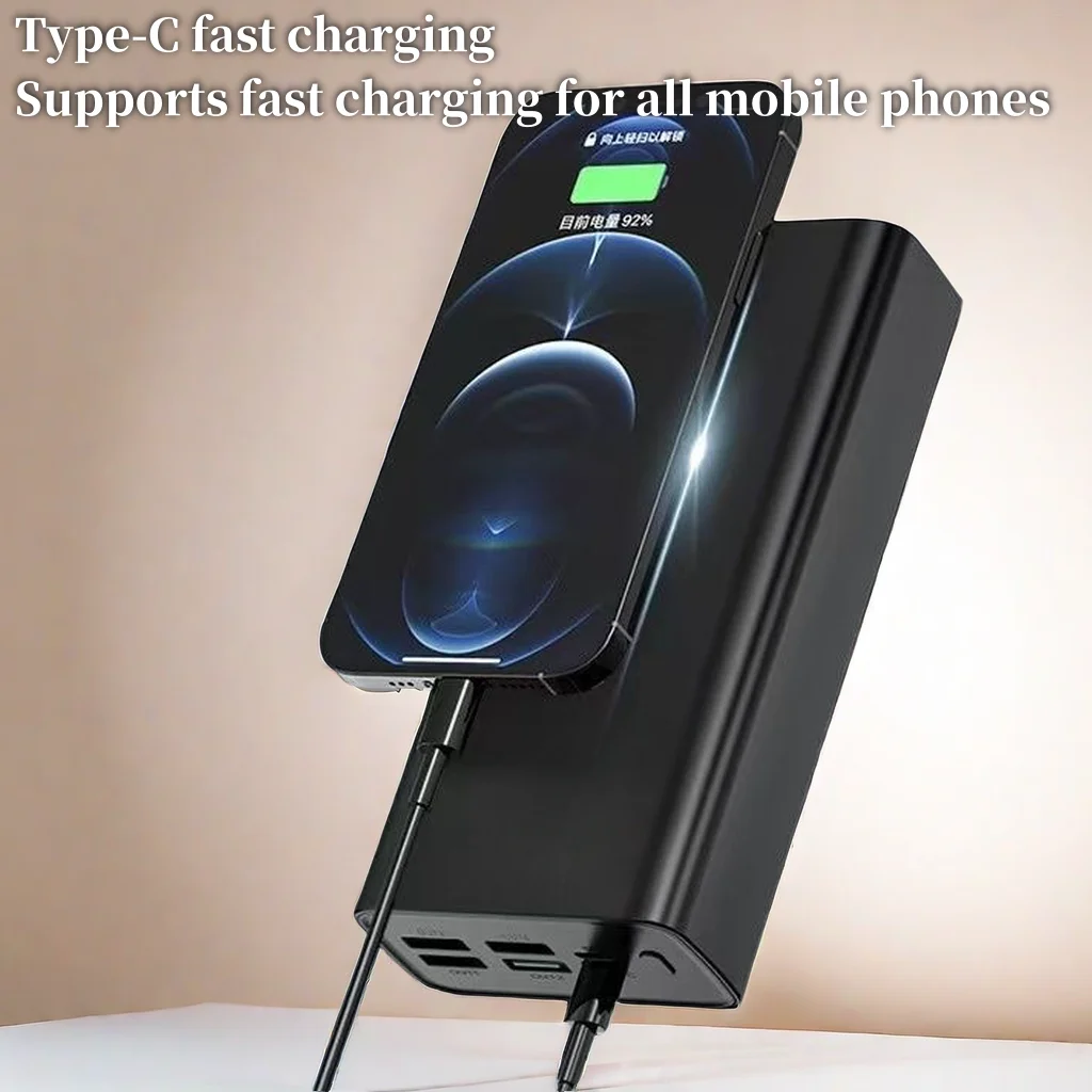 120W power bank with a large capacity of 100000mAh, portable super fast charging, outdoor mobile phone power supply