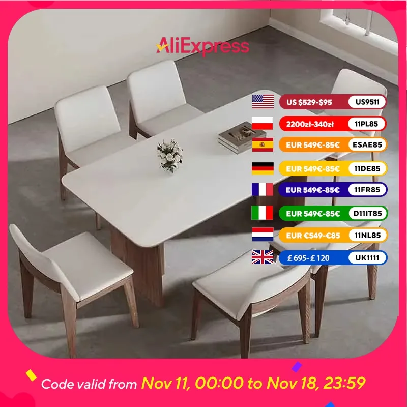 

European Floor Dining Table Kitchen Study Modern Center Room Dining Table Luxury Rectangular Big Esszimmer Tisch Furniture Home