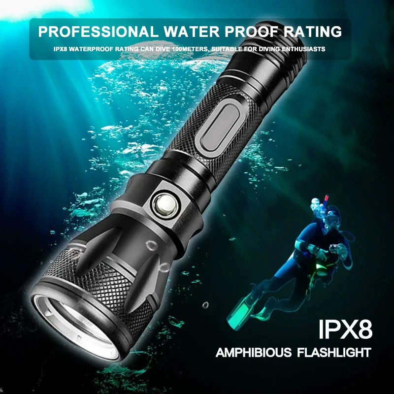 

Dive Torch Scuba Diving Light Underwater LED Flashlight Dive Underwater Lighting Waterproof Flashlight Scuba Diving Equipment