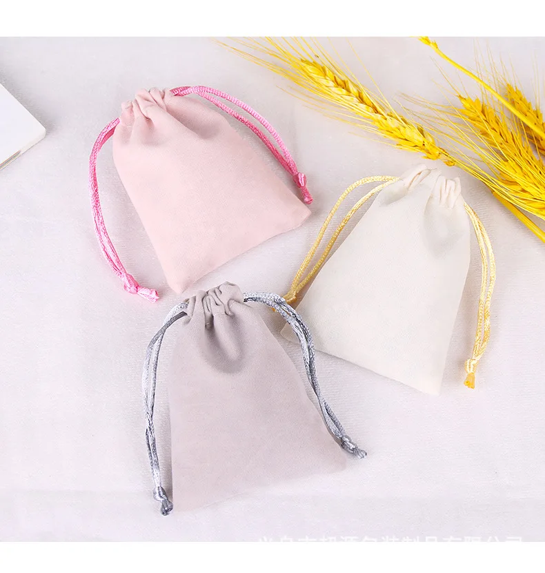 100pcs/lot Wholesale 5*7cm Little Small Velvet Pouch Bags For Rings Earrings Jewelry Packaging Drawstring Gift Bag Logo Print