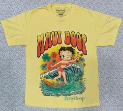 ベティグラフィックコットンTシャツ、ラグジュアリーブランド、ヴィンテージ特大Tシャツ