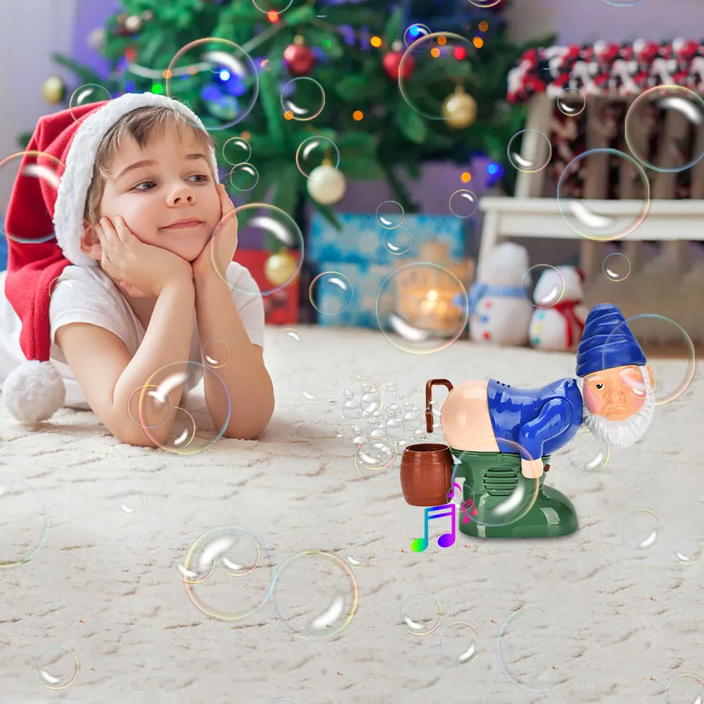 Santa Claus Butt Bubble Machine Creative Electric Fart Santa  with Sound & Light Battery Operated Xmas Party Favors