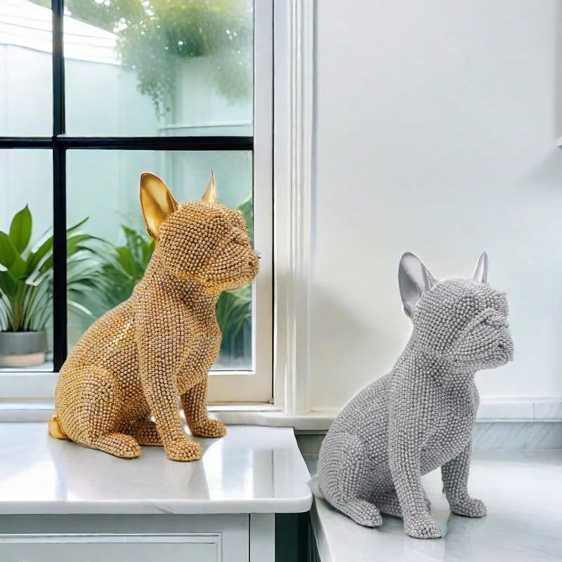 

Nordic Light Luxury Sitting Dog Ornaments Light Luxury Living Room and Sample Room TV Cabinet Creative Home Decorations Desktop