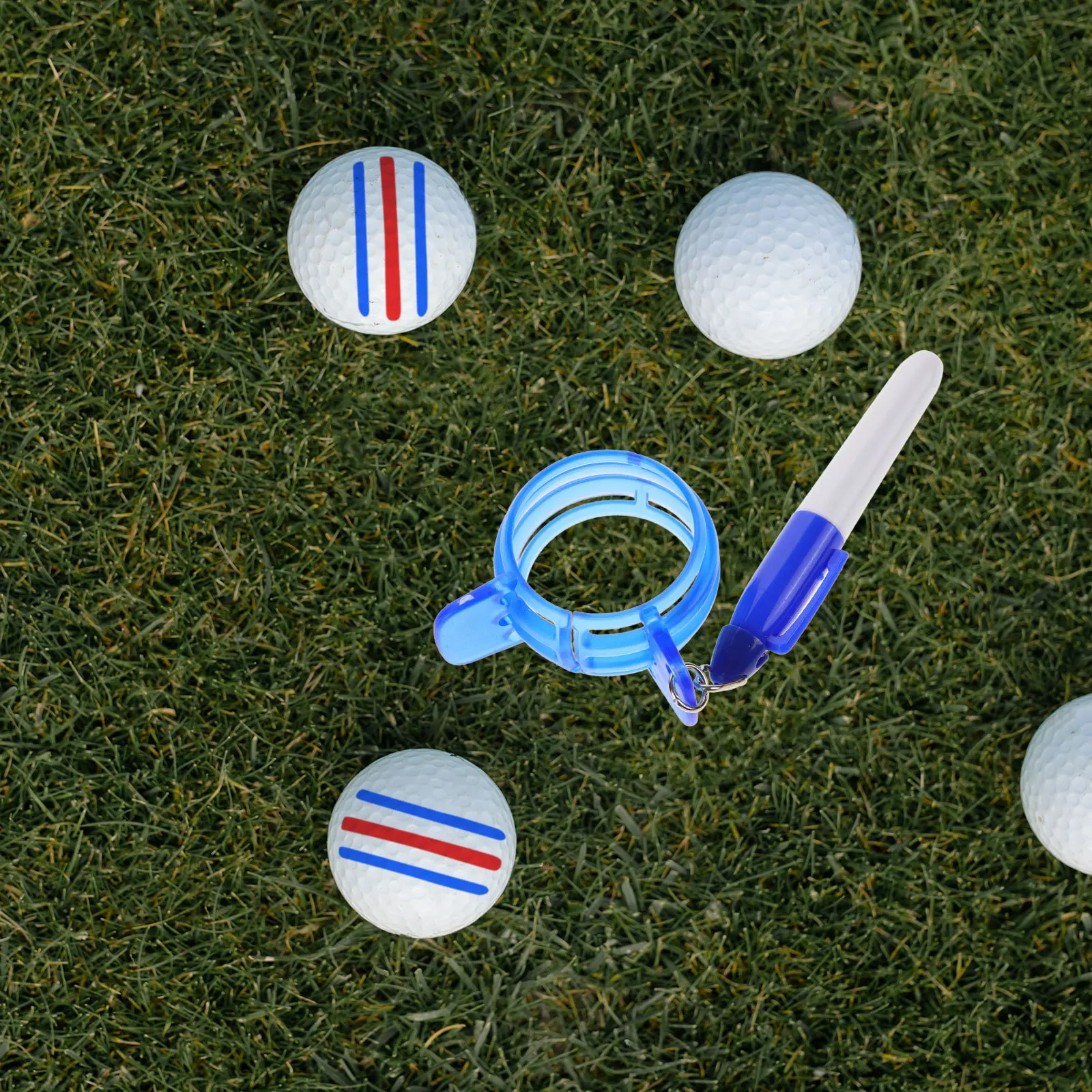 1 مجموعة جولف محاذاة أداة كرة بلاستيكية ماركر خط الاستنسل رسم بمناسبة أداة لإعداد النار الدقيق ممارسة الغولف في الهواء الطلق #1