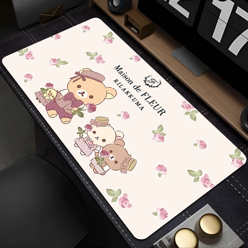 Mousepad portátil mouse pad escritório acessórios do computador teclado almofada de borracha copo macio korilakkuma rilakkuma mouse tapete grande mesa